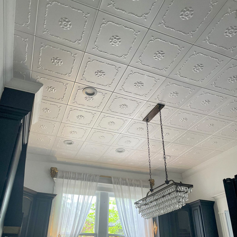 Plain White Polystyrene Glue-up Ceiling Tile Set