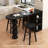 55.12" Retro Solid Wood Black High-Legged Bar Counter