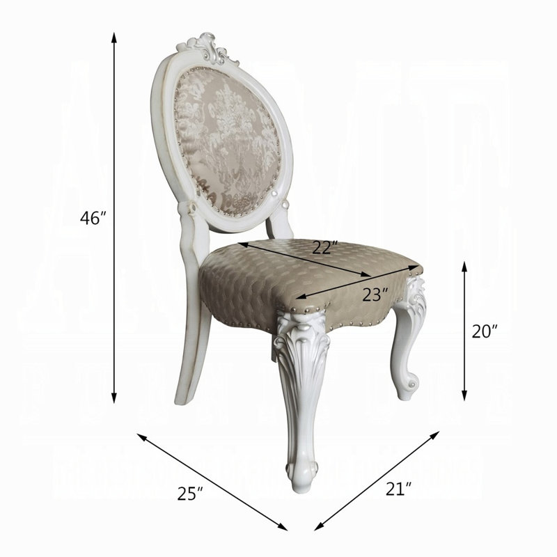 Chaise d'appoint Versailles (lot de 2), Blanc