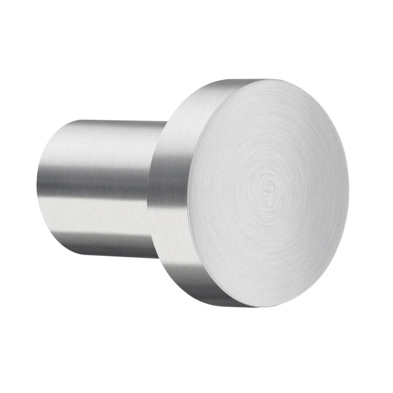 Wallmounted single hook, Brushed Stainless steel