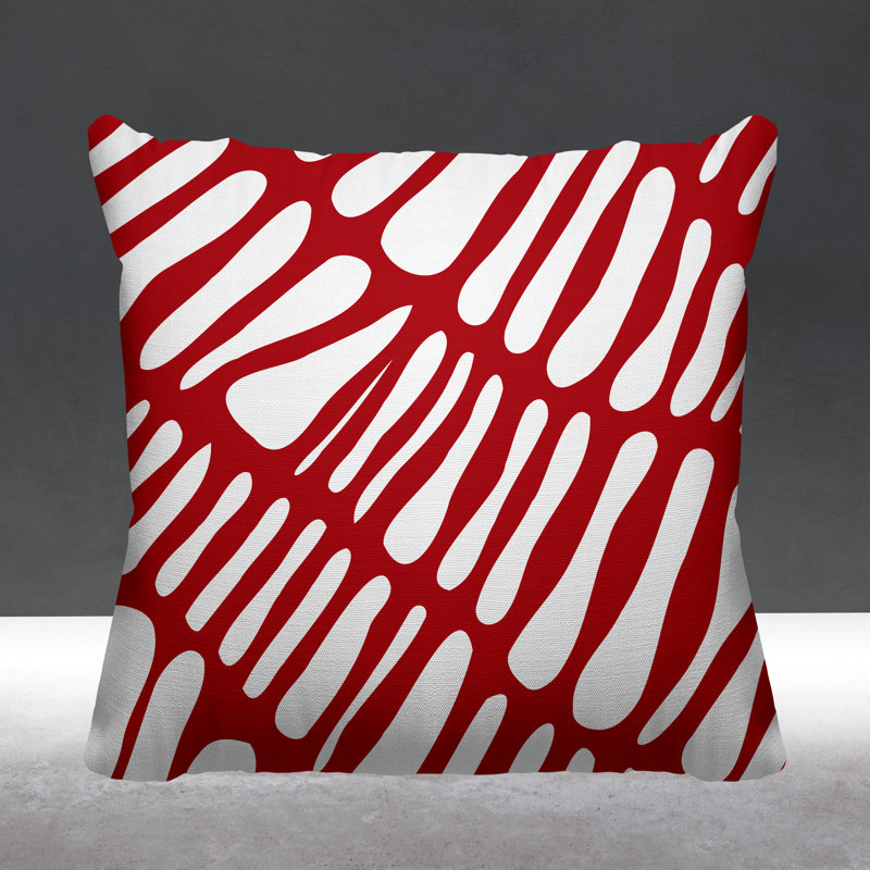 Coussin décoratif intérieur / extérieur Chase Tribal Abstract, L 17 po x H 17 po, Rouge