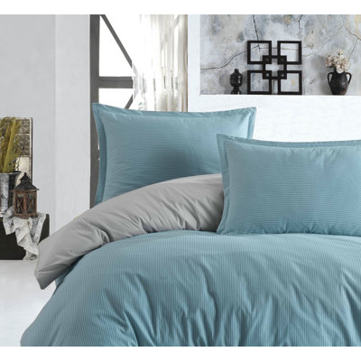  Ensemble de housse de couette standard en coton à double face 3 pièces