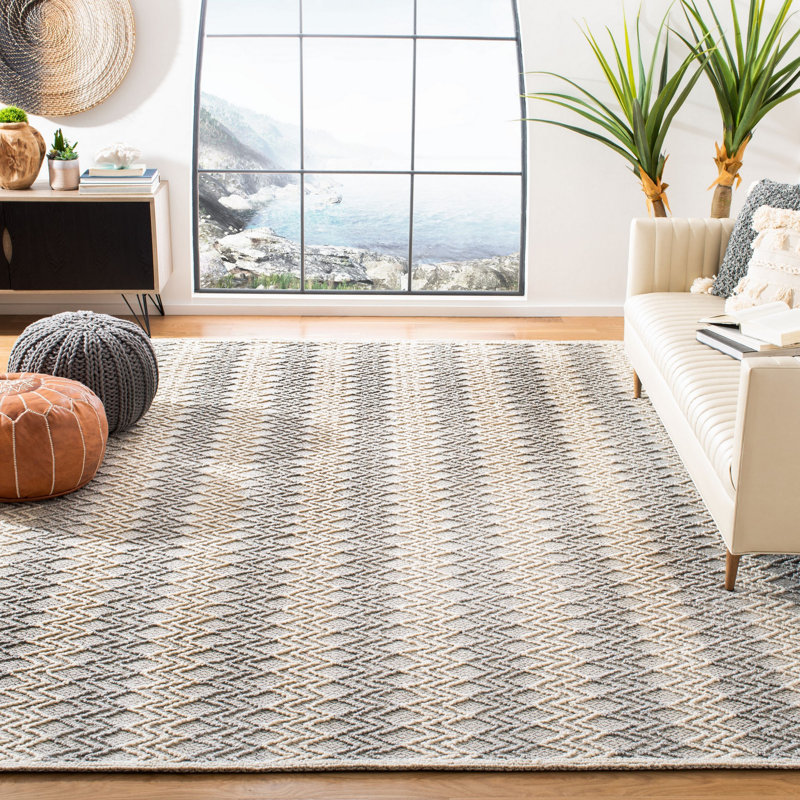 Hamlin Trace Hand Tufted Wool Chevron Rug, Rectangle 8' x 10'