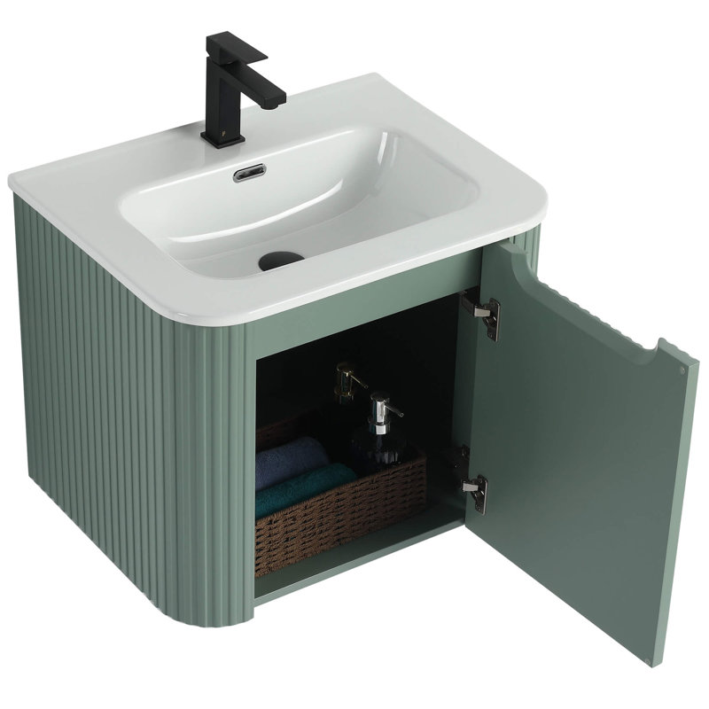 Meuble-lavabo moderne Caskvalley, Vert menthe