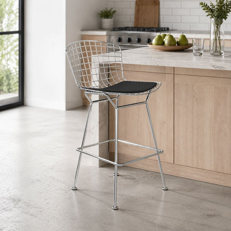 Tabouret de comptoir Arlo, Argent, Noir, 26" Counter Stool