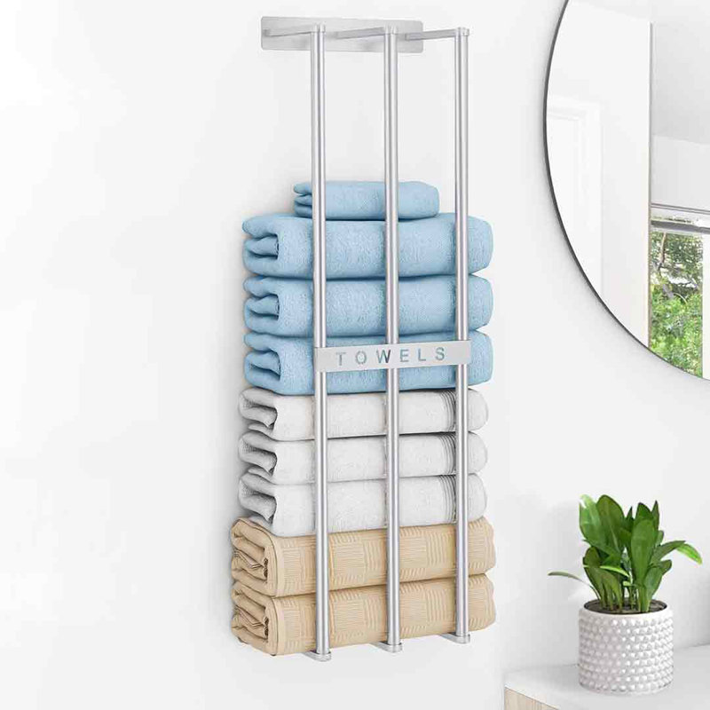 Rangement pour serviettes de salle de bain, porte-serviettes pour salle de bain, porte-serviettes mural de 30 pouces pour serviettes roulées