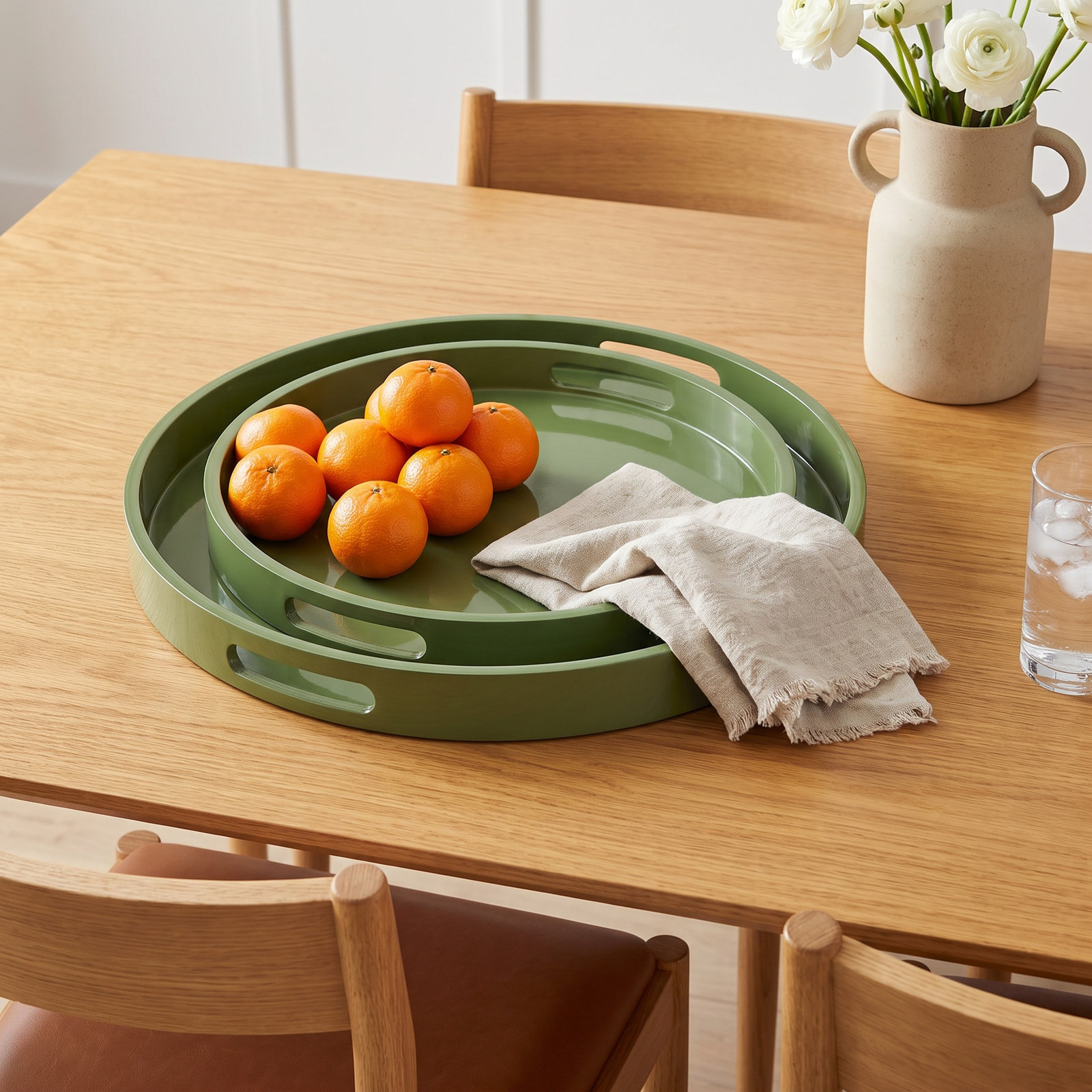 Parke Decorative Tray, Green, Rectangular