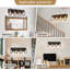 Luminaire de meuble-lavabo Farmhouse avec design en bois et métal noir, luminaire mural rustique 4 lumières pour l'éclairage de salle de bain, de couloir et de miroir