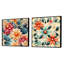 Rétro kaléidoscope floral Melody - ensemble de 2 collages floraux carrés-101865665-101865666