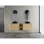 Meuble-lavabo mural 72 po, lavabo d'art en céramique, 1 tablette de rangement, 4 portes à fermeture en douceur, contreplaqué emballé Kd, optimisation de salle de bain