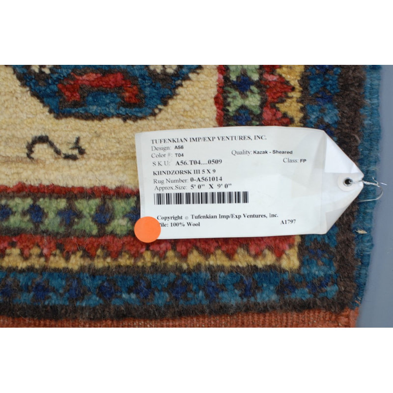 Khndzorsk Wool Southwestern Area Rug in Dark Red/Beige