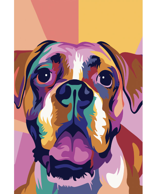 Boxer Dog, reproduction d'art acrylique, H 40 po x l 60 po x P 1 po, Cadre arrière en métal