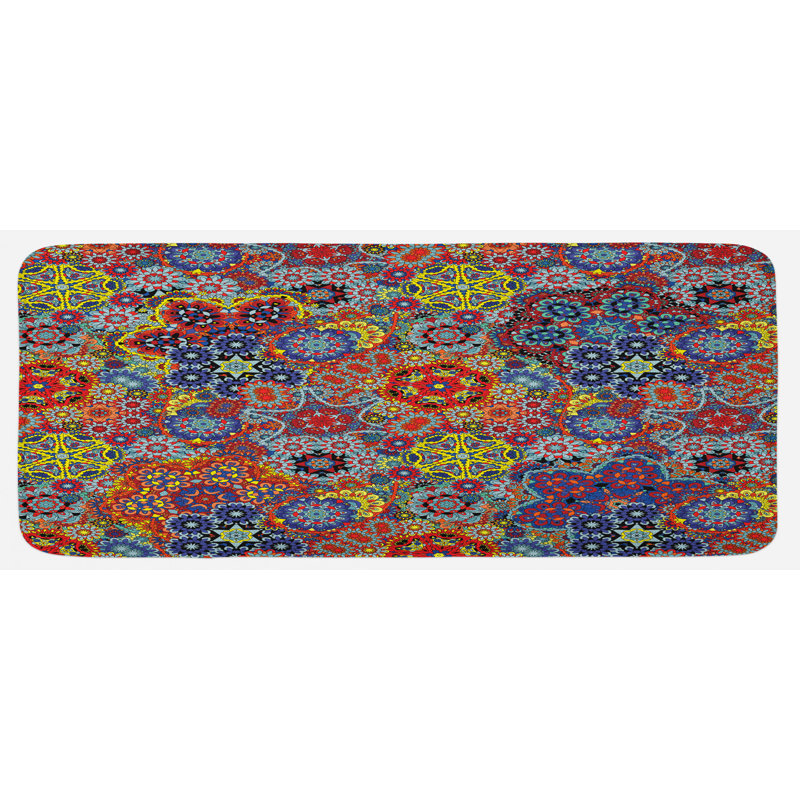 Eclectic Floral Polyester Kitchen Mat
