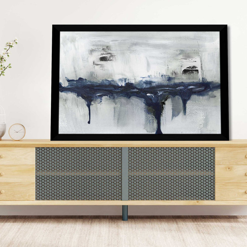 Indyscape I - Peinture, L 27,5 po x H 21,5 po, Cadre noir