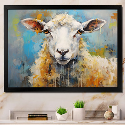 Encaustique bleu et mouton beige - imprimé