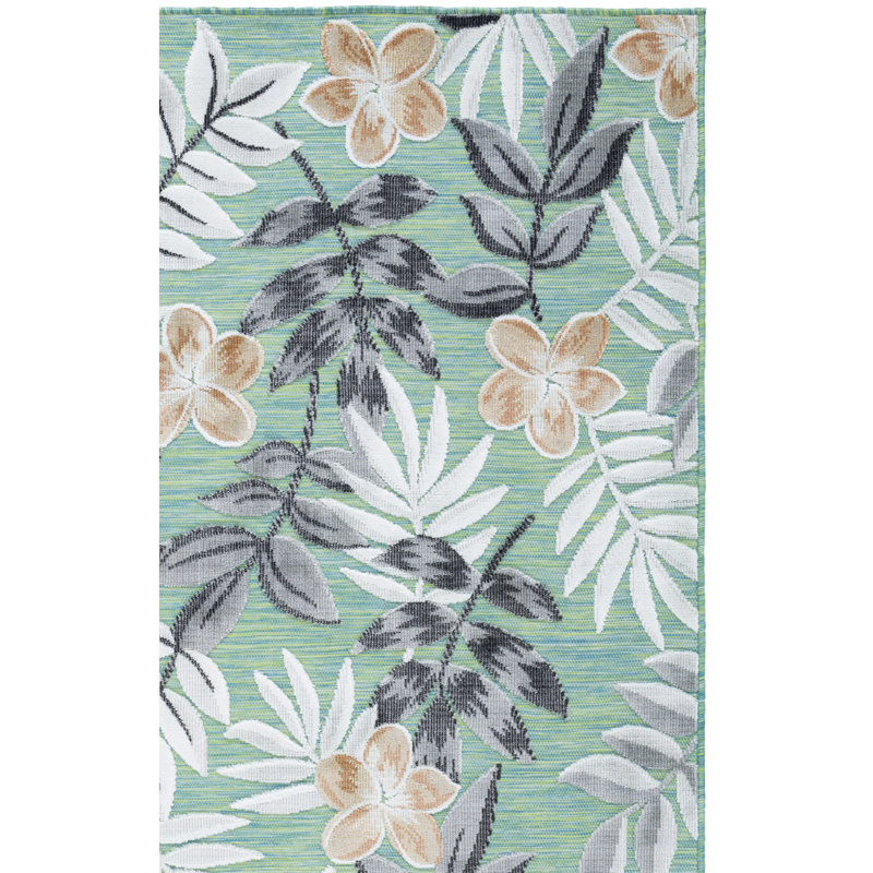 Cabana 405 Floral Indoor/Outdoor Area Rug, Square 6'5"