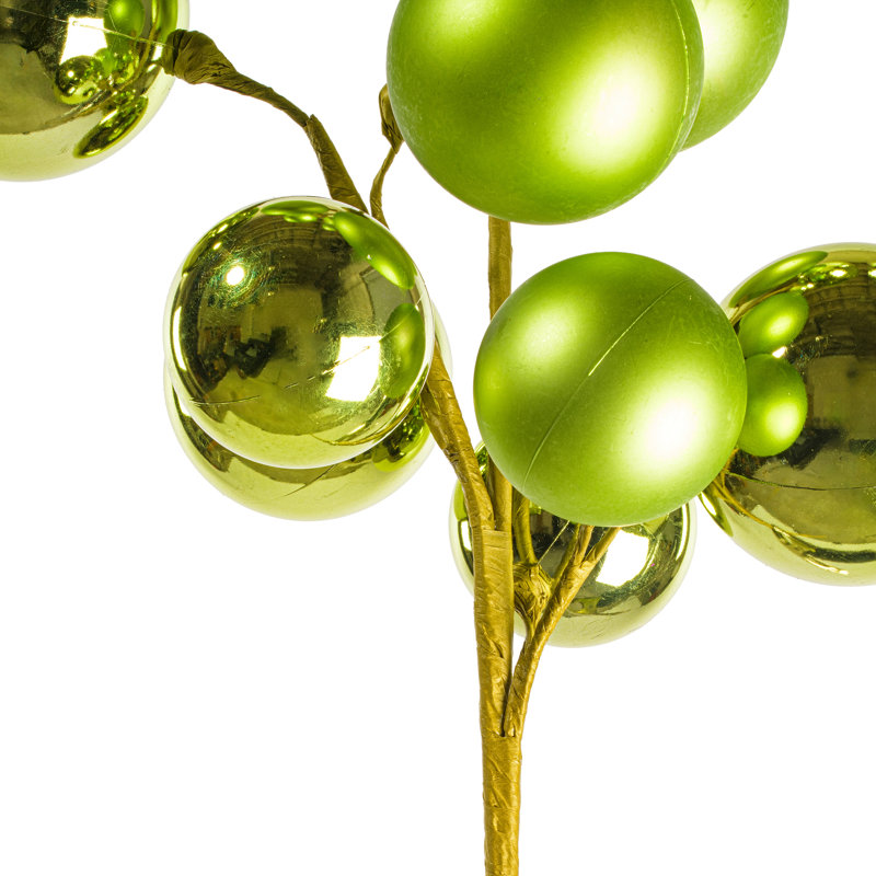  30" Celadon Ball Ornament Spray., Celadon