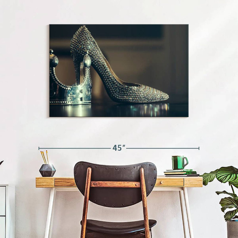 Shuttleworth Silver High Heels, 26" H x 39" W