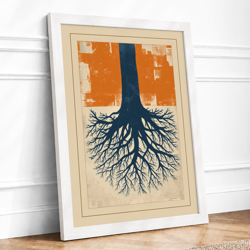 Tree Roots And Canopy Botanical - Print, A1 - 84.1 x 59.4 cm, White