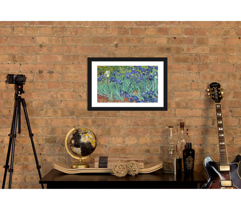 « irises » par vincent van gogh, impression, H 24 po x l 32 po x p 1 po, Cadre noir