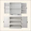 Armoire de cuisine 72 "cannelée avec 3 tiroirs à clavier et 6 tablettes de porte. Armoire de rangement autoportante réglable pour la salle de bain, la salle à manger, le bureau, le vestibule-1025713709