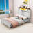 Farmhouse Platform Storage Bed with Bookcase Headboard and LED Lights-1265470657-1265276080