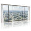 Scénario et paysages urbains, paysage urbain, architecture moderne, paysage urbain, fenêtre panoramique, ensemble de 3 impressions sur toile-930202421