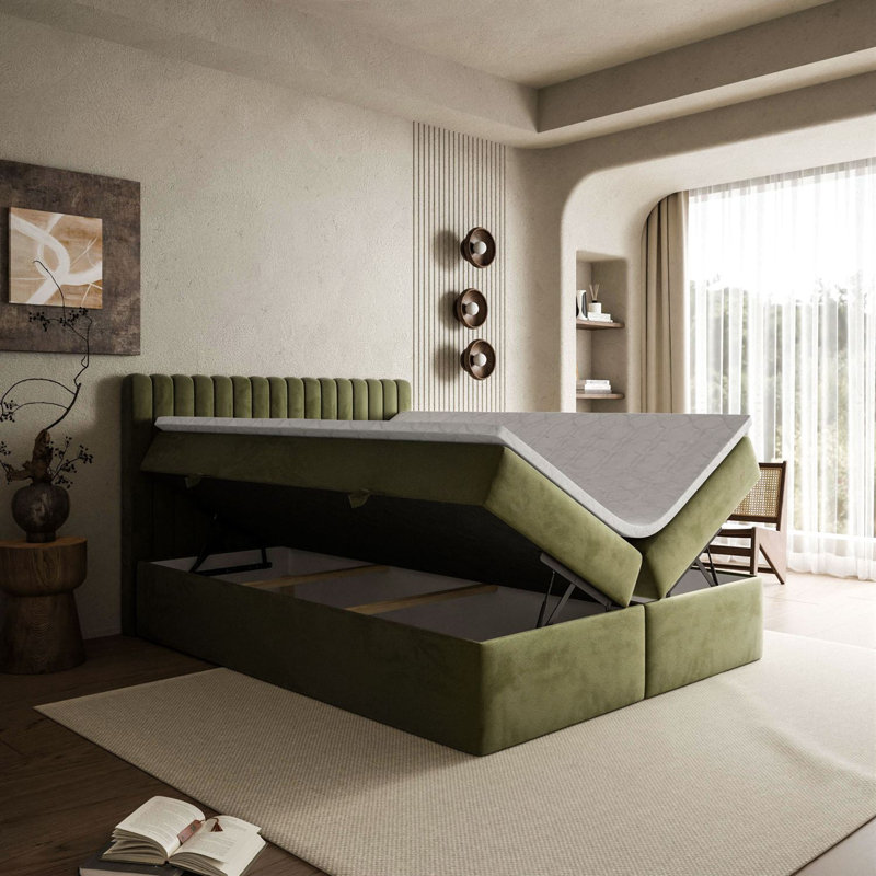Bed Hendrick, Green Rv 215, 140 x 200cm