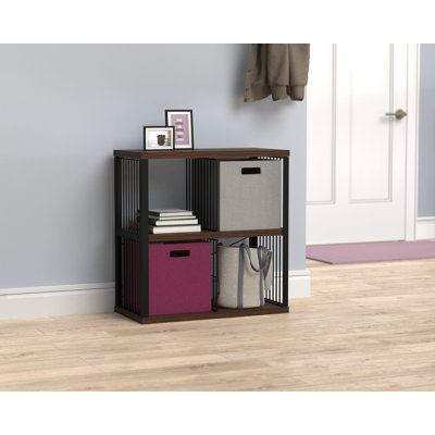 30.55" H x 30.2" W Steel Frame 4-Cube Bookcase