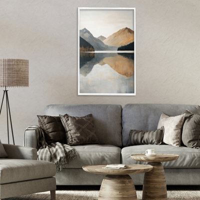 «Terracotta Reflection Mountain Range», estampe numérique, design par Petal Prints Design