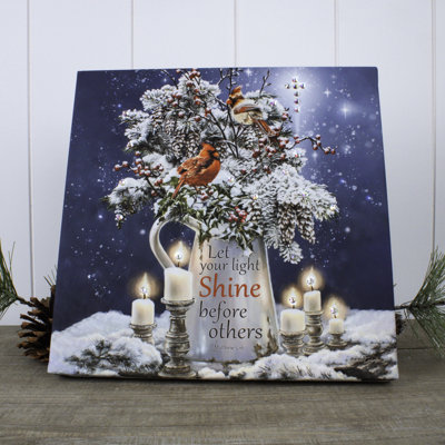 Candle Light Christmas Pizazz Print with Dazzling Crystals
