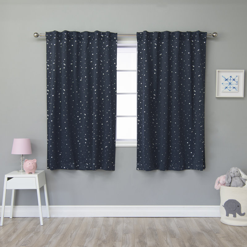 Paire de rideaux occultant et isolant Lesly, Bleu marine, l 52" x L 63"