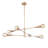 6-Light Gold Modern Chandelier 4 Height Adjustable Rods for Indoor Dry
