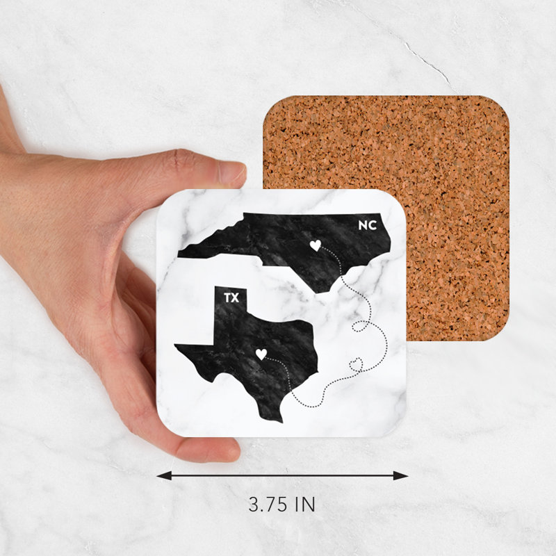 Dessous de verre cadeau longue distance, Texas / Caroline du Nord