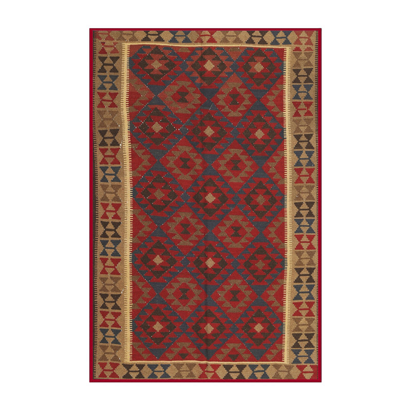 Tapis rouge / brun Southwestern, Rectangle 8 pi x 10 pi