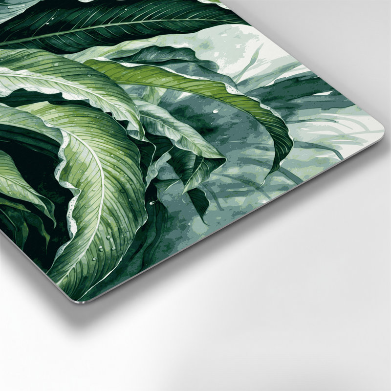 «Botanical Alocasia», art mural en métal vert, H 240 po x l 360 po x P 0,05 po