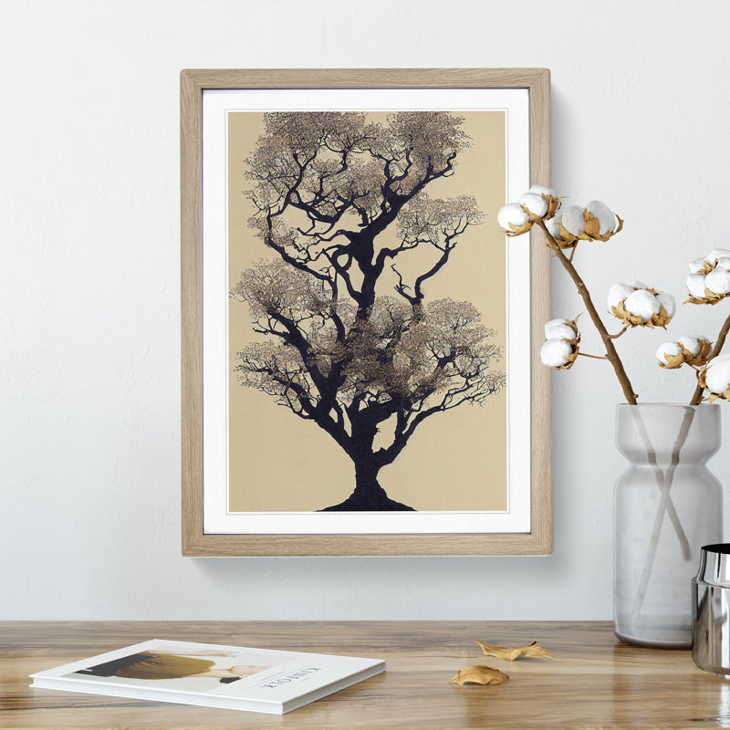 XV1022-4609X The Solo Tree No.3 - Single Picture Frame Print, Oak, 34cm H x 25cm W x 2cm D