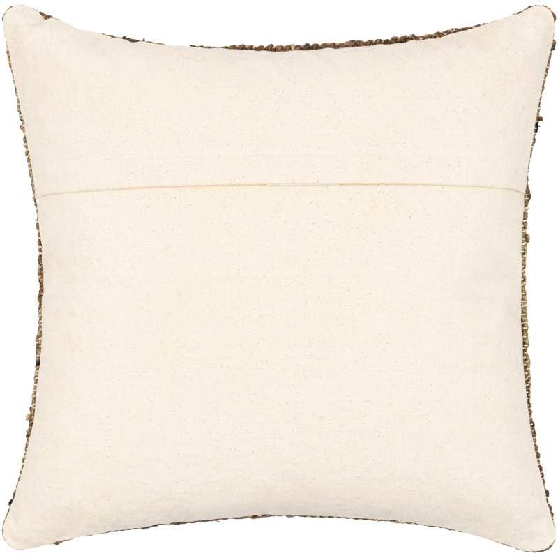 Geometric Jute / Sisal Reversible Throw Pillow, 22" x 22"