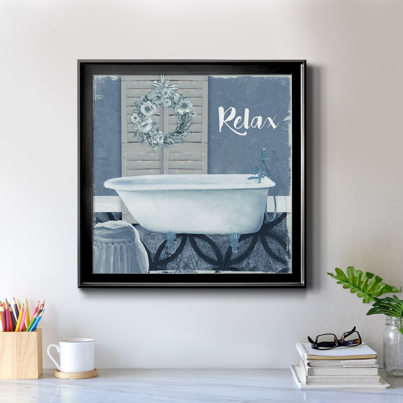 Relax - peinture sur toile encadrée, H 26,5 po x l 26,5 po x P 1,5 po, Toile avec cadre noir