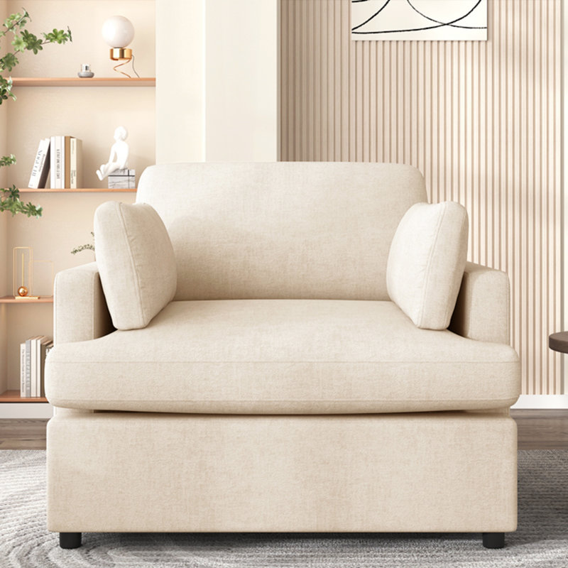 Fauteuil d'appoint rembourré Dyani, Polyester beige