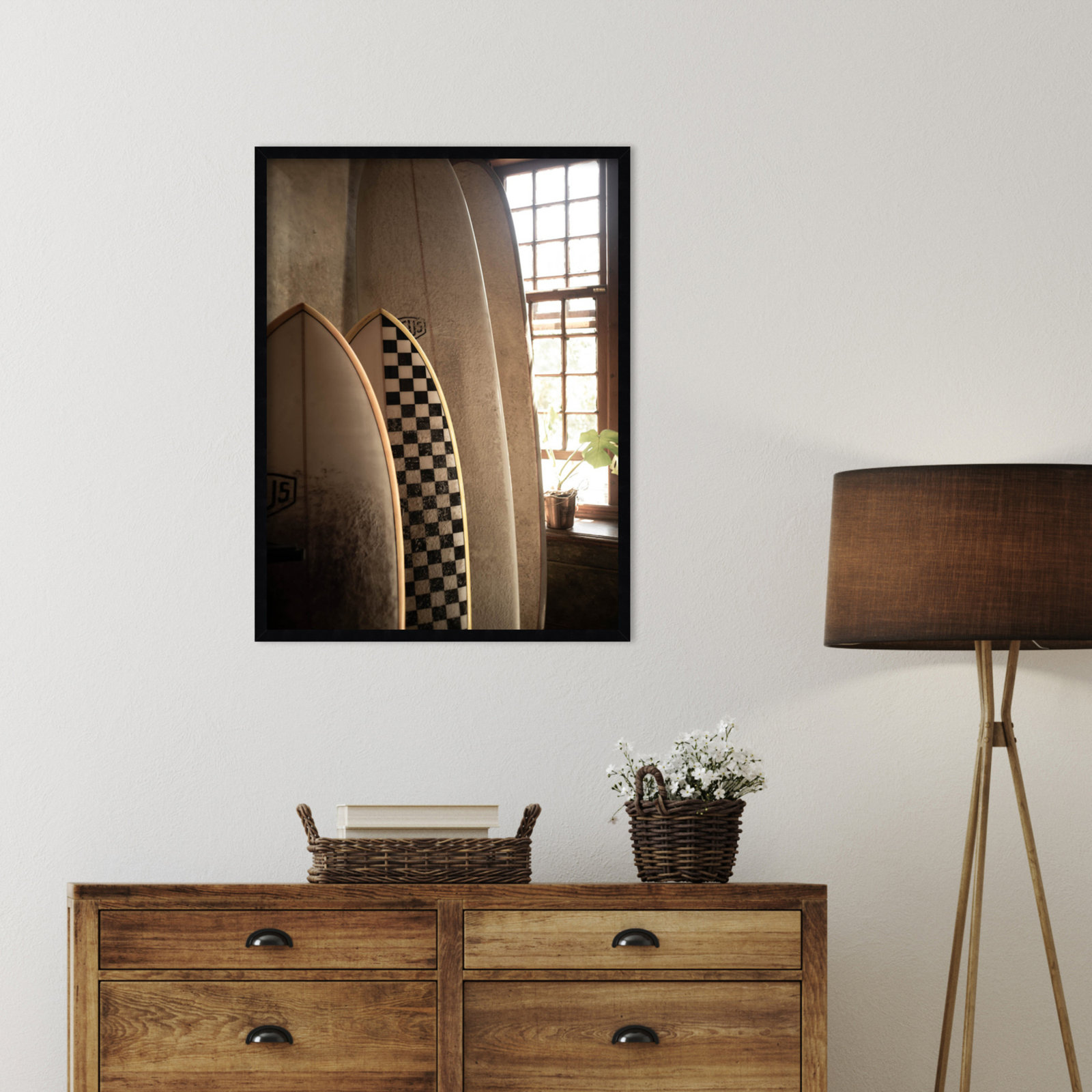 Parklawn "Deus Surfboards" Print, Black, 33" H x 25" W