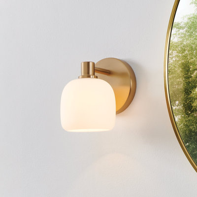 Craigsville 5-inch 1-light Champagne Gold Vanity Light with Etched Opal Glass Shade