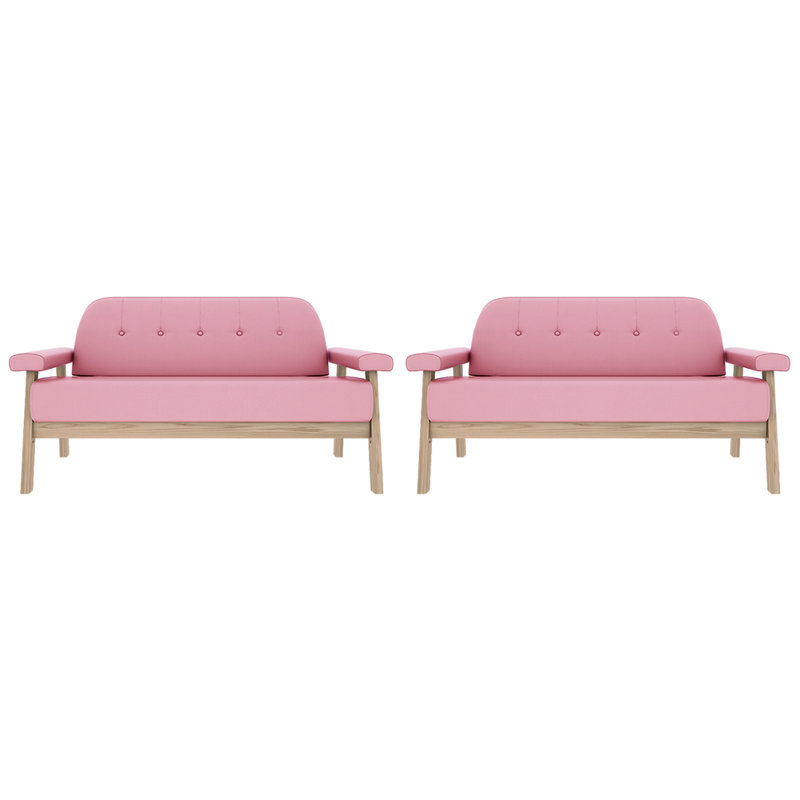 Banc rembourré en similicuir Simple Fashion, Similicuir rose