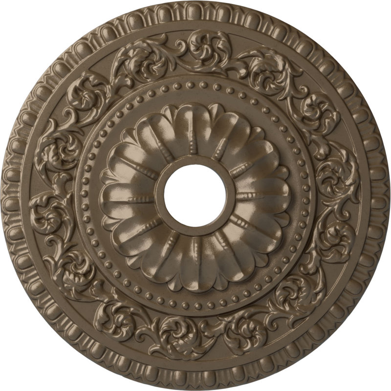 Médaillon de plafond 23 1/2 "x 3 1/2" x P 2 1/8 "(convient aux auvents jusqu'à 3 1/2"), Argent chaleureux