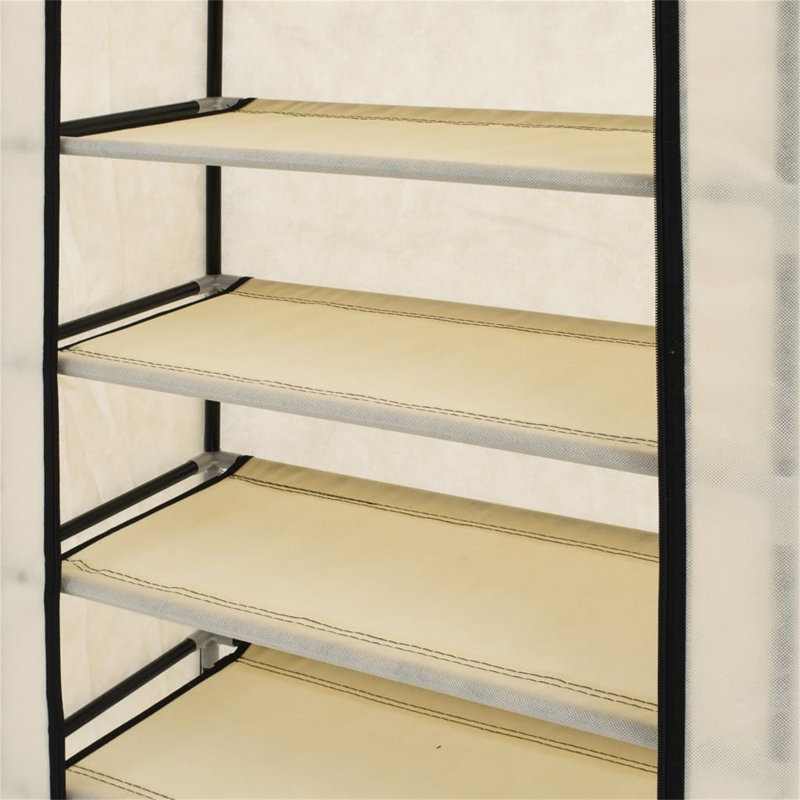 10 Pair Shoe Rack, Cream