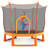 6FT Toddlers Trampoline With Safety Enclosure Net And Ocean Balls, Fully Protected Indoor Trampoline And Ball Pit Balls For Kids, Easy Assembly Lotus Shape For Spaciousness