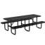 Table de pique-nique en métal robuste pour 10 personnes, table de salle à manger extérieure avec trou pour parasol, structure en acier galvanisé antirouille, capacité de 882 lb-130155017-130155016-130155014