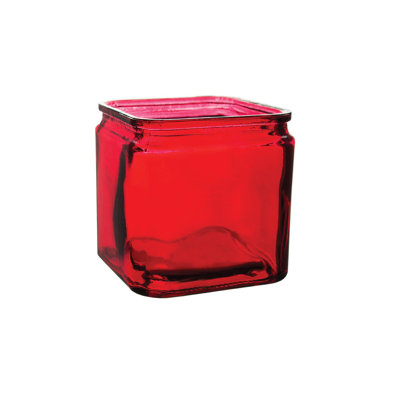 Square Ruby Glass Vase