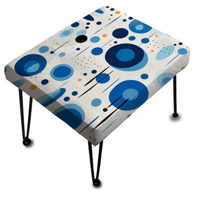 Minimalist Cobalt Blue Circles Geometry - Geometric Rectangle Ottoman