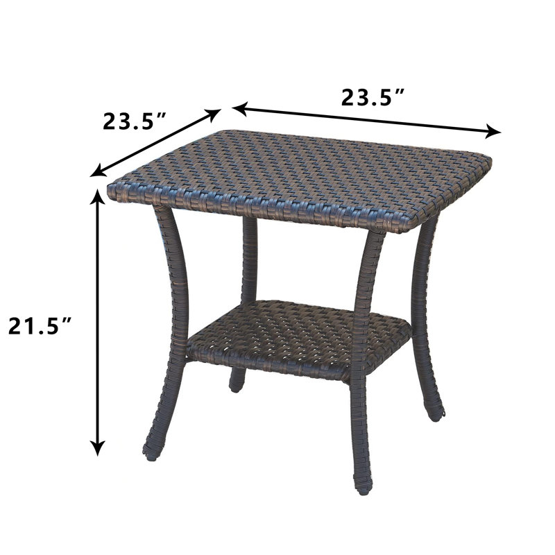Javita Square Metal Outdoor Side Table , 23.6'' in. W 23.6'' in. D